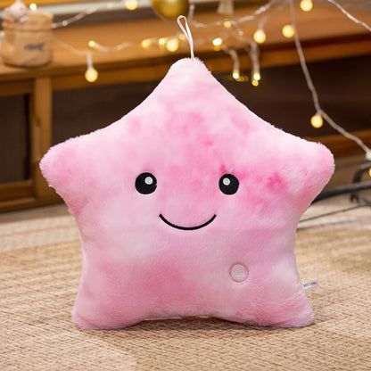 LED Light Star Plush Toy Soft Stuffed Star Pillow for Kids