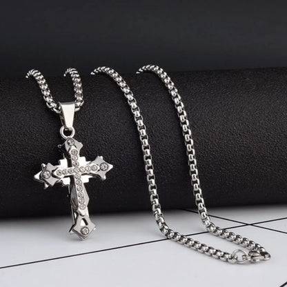 Titanium Steel Cross Pendant Necklace