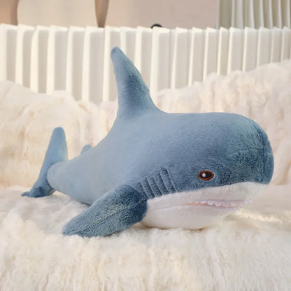 55cm Blue Shark Plush Toy - Soft Cartoon Marine Animal Hug Pillow