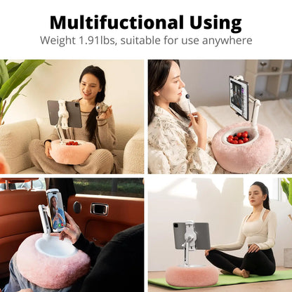Adjustable Plush Pillow Tablet & Phone Stand For Live Streaming & Video Chat