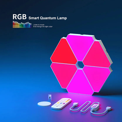 RGB Triangular Quantum Wall Lamp with Music Sync