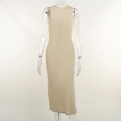 Knitted Back Hollow Out Midi Dress