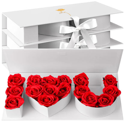 16Pcs Forever Roses in Heart Box - Valentine's Gift for Her