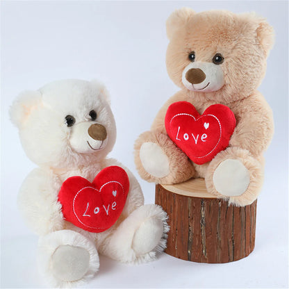 25cm Heart Bear Plush - Soft Stuffed Animal for Valentine's Day and Birthday Gifts
