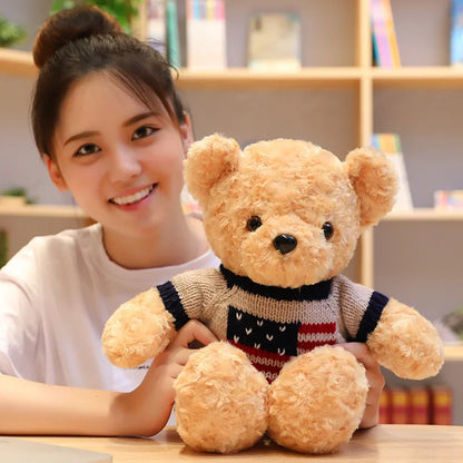 American Sweater Teddy Bear Plush Toy Soft Gift for Kids