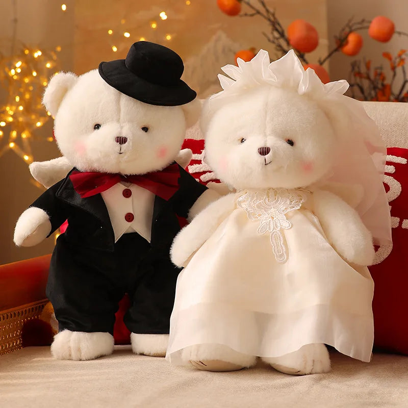 Wedding Teddy Bear Couple Plush Bride and Groom Doll