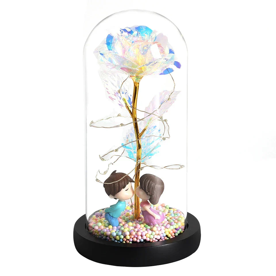 LED Enchanted Galaxy Rose in Dome - Romantic Gift