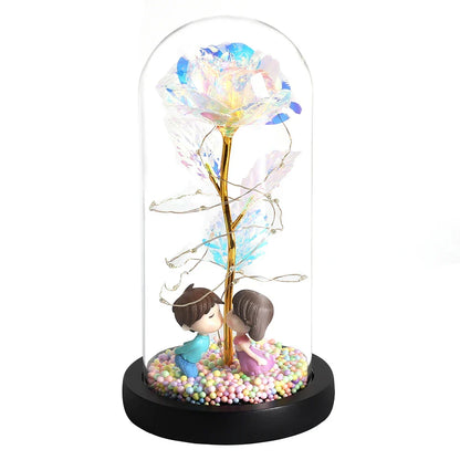 LED Enchanted Galaxy Rose in Dome - Romantic Gift