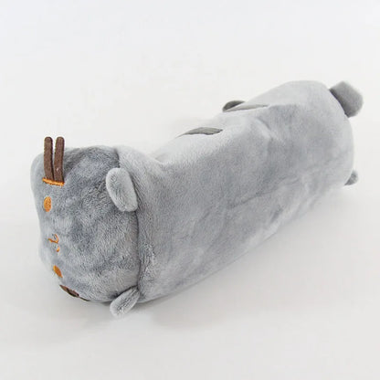 Charming Gray Cat Plush Pencil Case - Cute Storage for Students & Friends