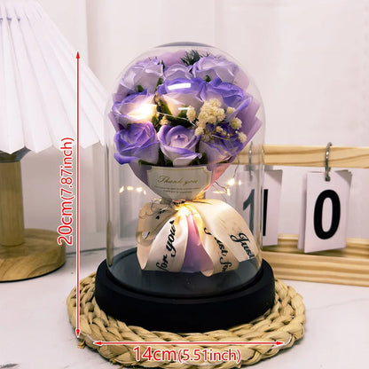 Eternal LED Rose Acrylic Dome Decor