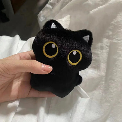 Cute 10cm Black Cat Plush Toy - Cuddly Pendant for Kids' Gifts
