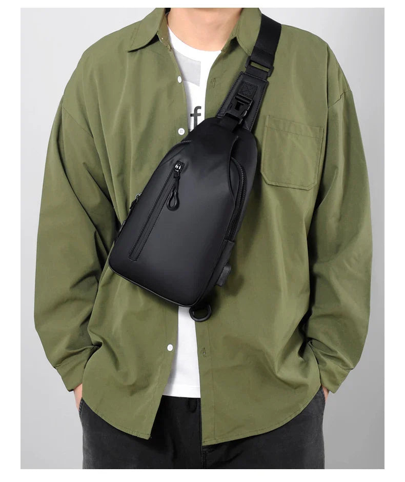 Waterproof Chest Bag With Usb Charging Interface