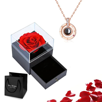 Custom Photo Projection Heart Necklace Gift Set