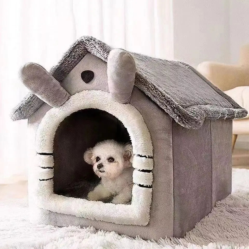 Soft Dog Bed Enclosed Winter House
