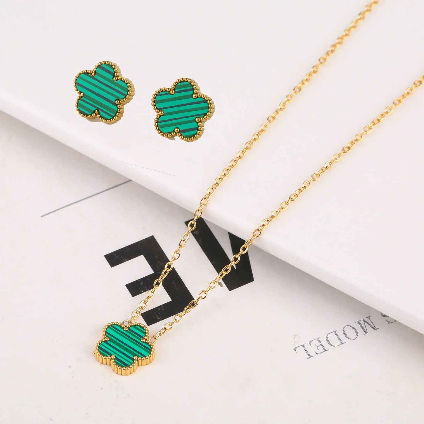 Gold Plated Five Leaf Flower Adjustable Bracelet