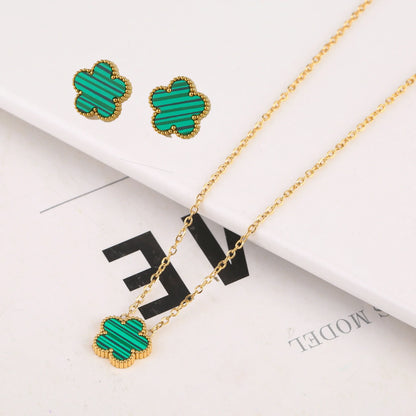 Gold Plated Five Leaf Flower Adjustable Bracelet