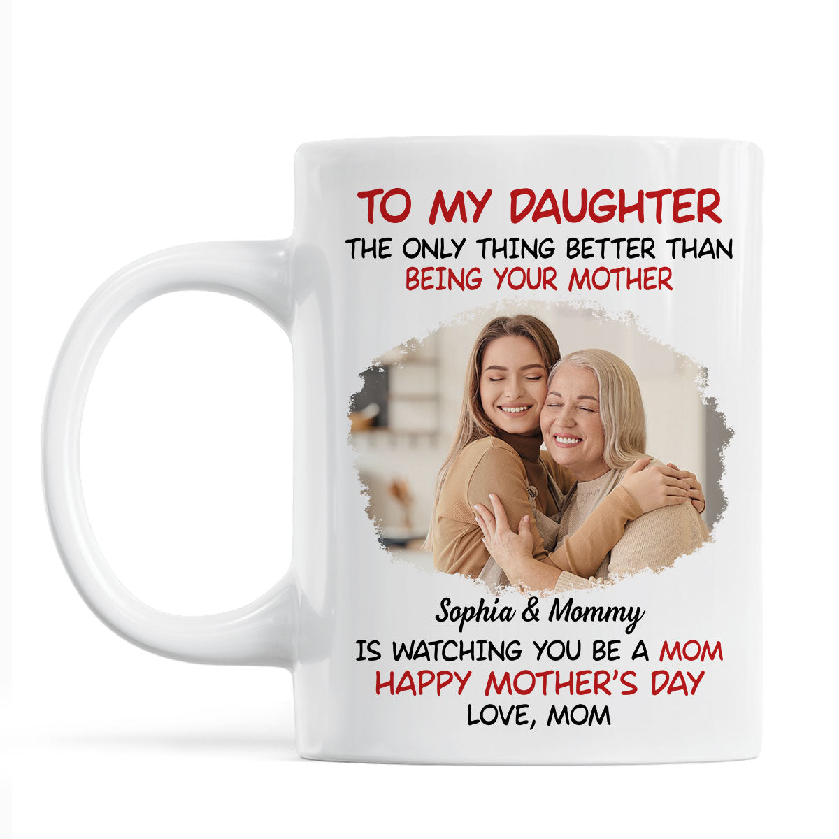 To My Daughter Photo Insert Happy Mother's Day Personalized Mug