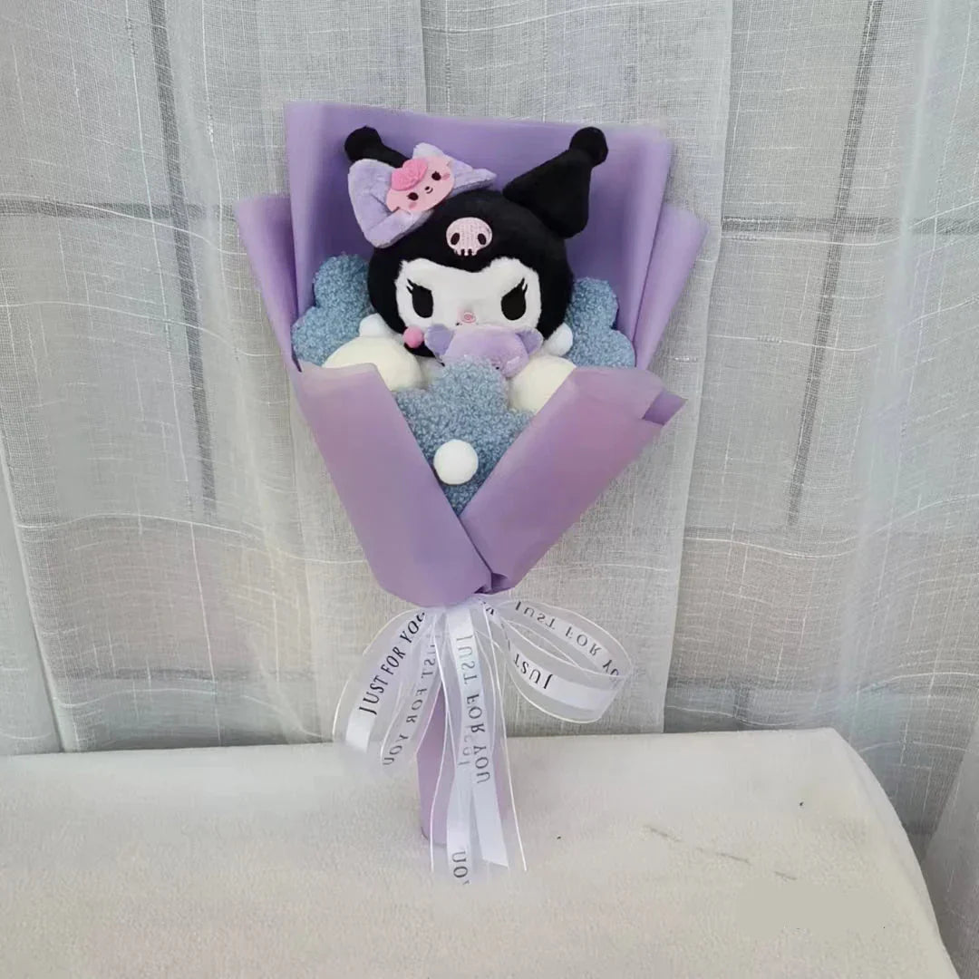 Anime Kuromi Hello Kitty Plush Doll Kawaii Bouquet Toy