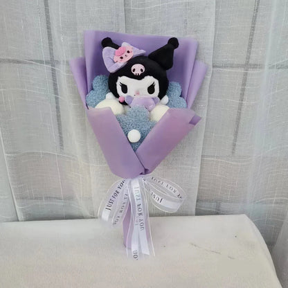 Anime Kuromi Hello Kitty Plush Doll Kawaii Bouquet Toy