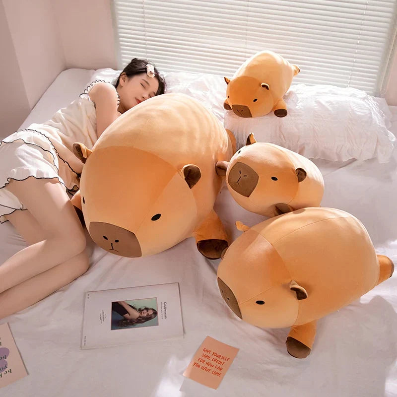 Long Capybara Plush Pillow Soft Stuffed Cushion