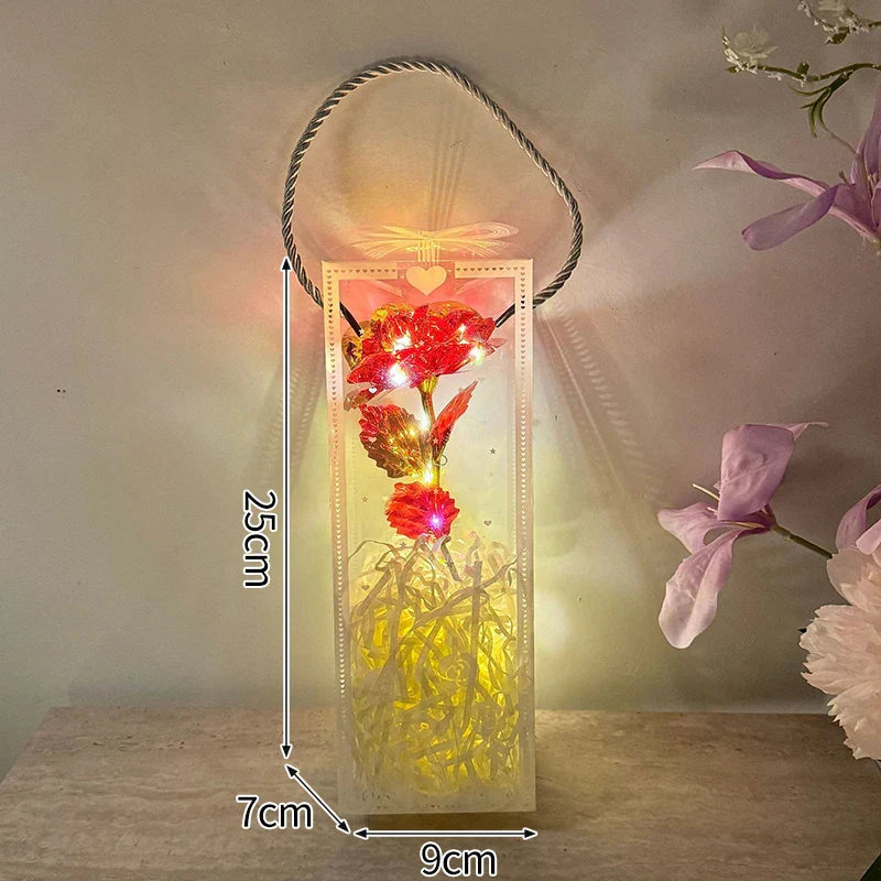 Eternal Rose LED Light in Glass Dome for Valentine's Day and Special Gifts