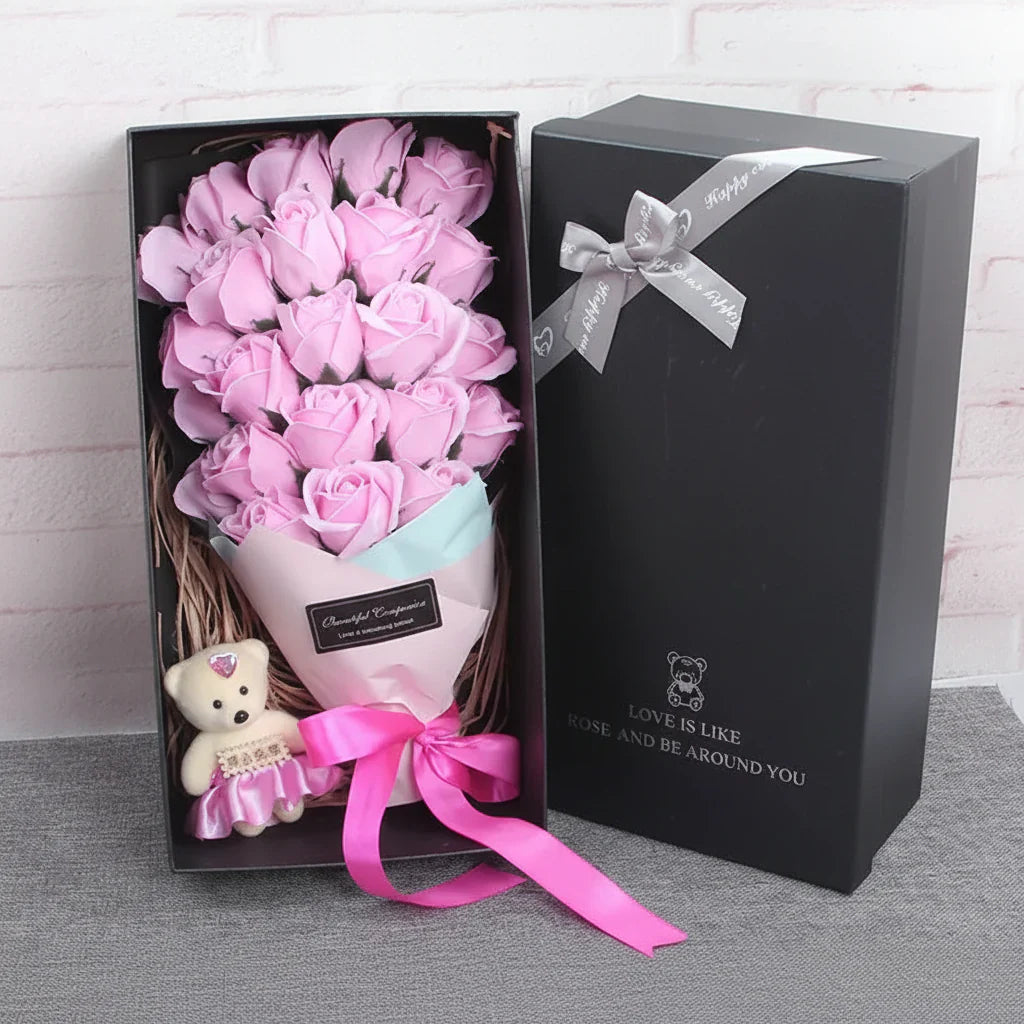 23-Piece Soap Rose Bouquet Gift Box for Birthday, Valentine's Day, and Wedding