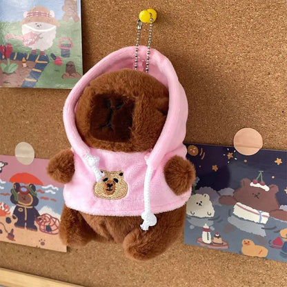 Capybara Plush Toy with Hoodie and Wings Mini Soft Stuffed Doll