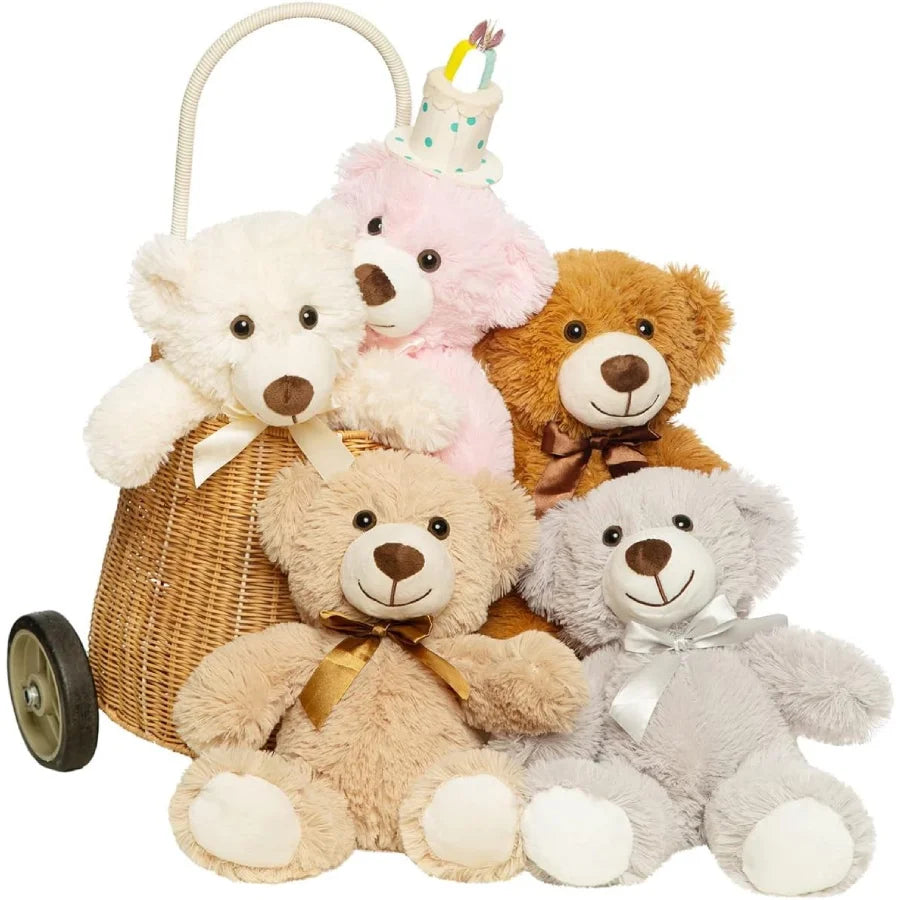 5pcs Plush Bear Toys Soft Stuffed Animals Gift Set