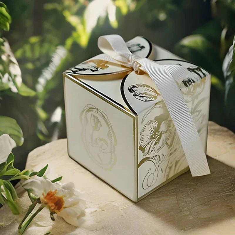 Luxury Gold Wedding Candy Boxes 400PCS Paper Gift Box