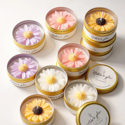 Chamomile Scented Soy Wax Candle in Flower Tin