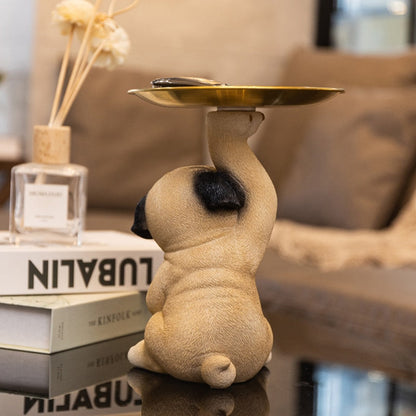 Pug Butler Statue