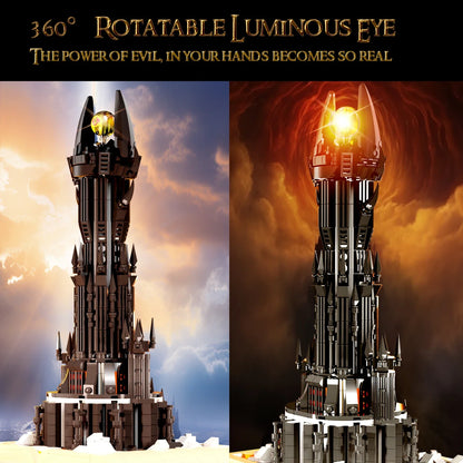 966PCS Black Tower Magic Book Building Blocks