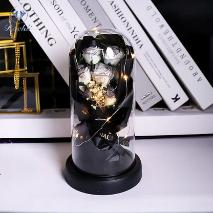 Everlasting LED Rose in Glass Dome - Romantic Gift Decor
