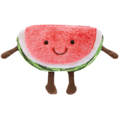 Creative Plush Fruit Toys: Watermelon, Cherry & Apple Dolls for Fun Gifts