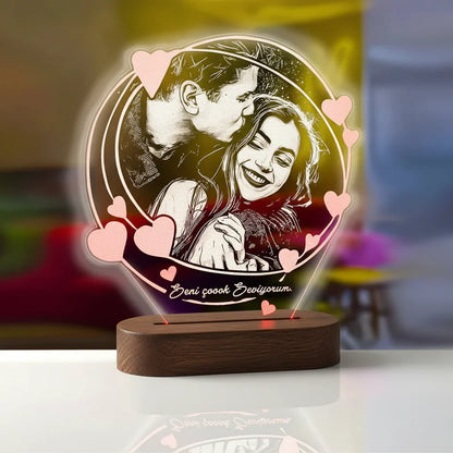 Personalized 3D Photo Night Light with Custom Text