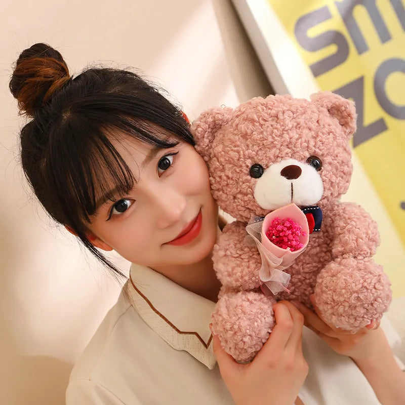 25cm Teddy Bear Plush Toy Cute Hug Bouquet Gift