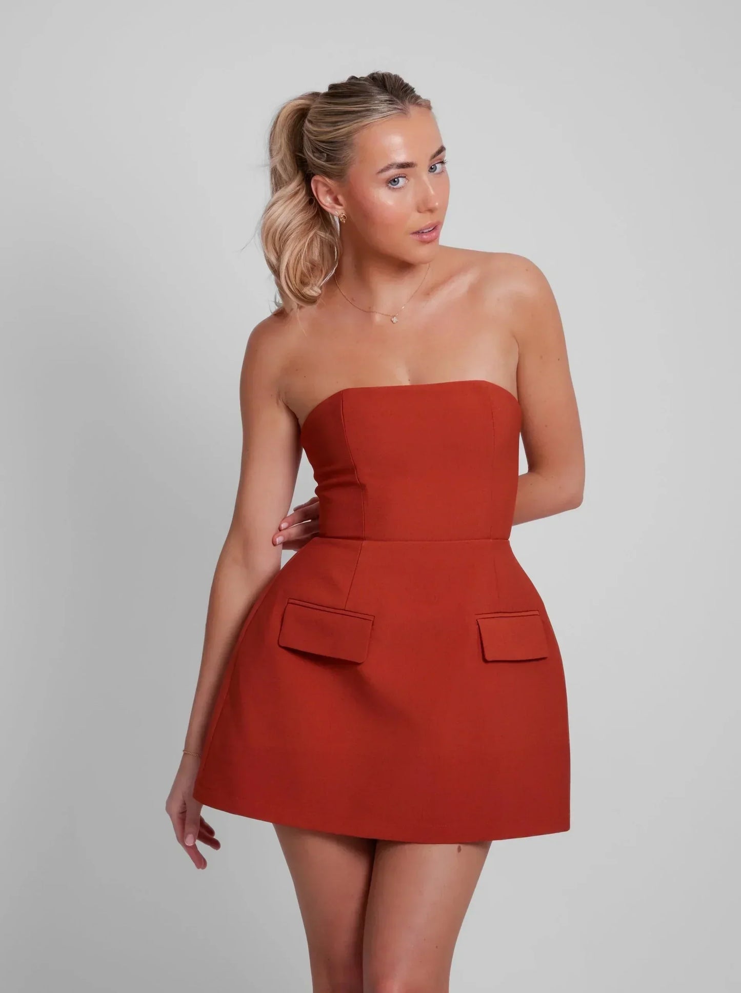 Solid Tube Mini Dress