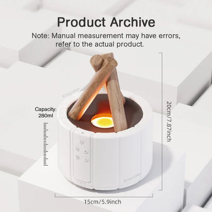 Firecamp Simulated Flame Aroma Diffuser: Ultrasonic Mist & Led Essential Oil Humidifier