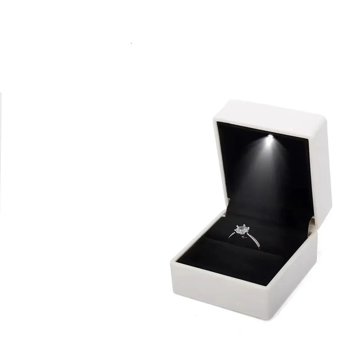 LED Light Ring Box Luxury Jewelry Case for Proposal