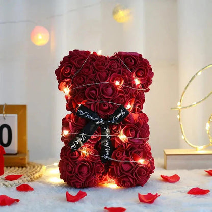 Teddy Rose Flower Bear With Gift Box