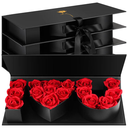 16Pcs Forever Roses in Heart Box - Valentine's Gift for Her