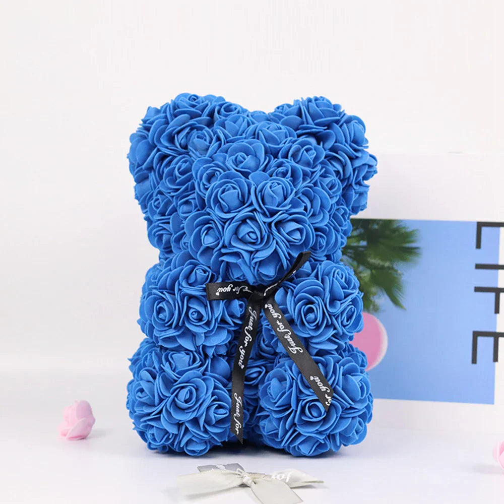 Lighted Rose Flower Teddy Bear 25cm Gift Box Edition