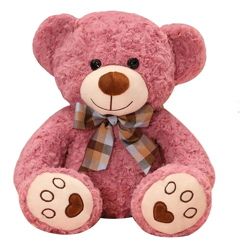 Kawaii Teddy Bear Plush Toy with Bow 25/35cm Soft Stuffed Animal for Gift