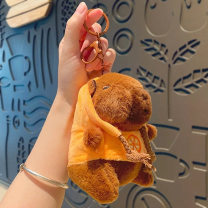 Capybara Plush Toy with Hoodie and Wings Mini Soft Stuffed Doll