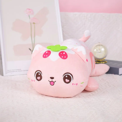 Kawaii Plush Cartoon Cat Doll - Soft, Cuddly Kitten Pillow Toy
