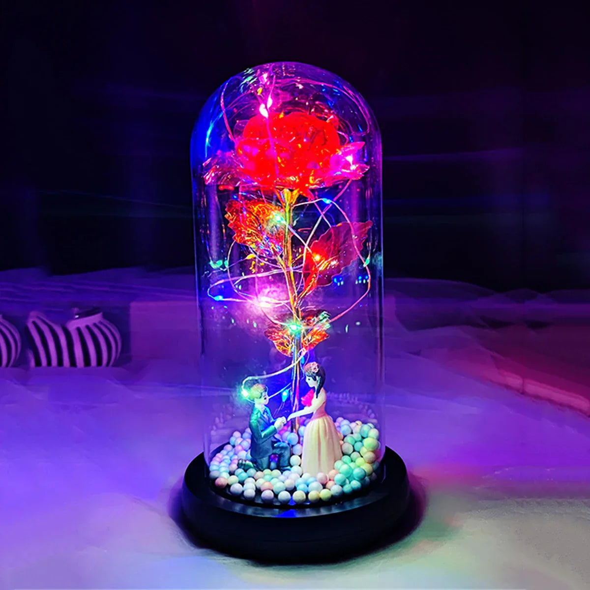 Milky Way Glass Dome Rose - Romantic Gift for Her