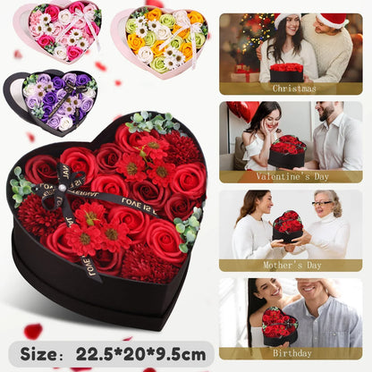 Heart-Shaped Rose Gift Box Foam Artificial Roses for Valentine's Day and Special Occasions