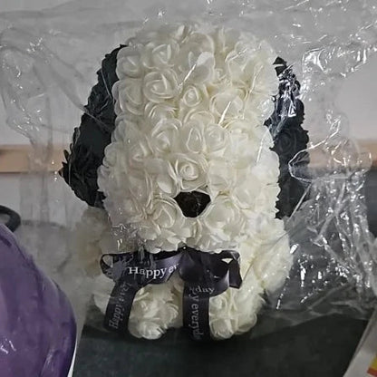 Rose Teddy Bear with Artificial Flowers - Romantic Gift for Girlfriend, Wife, or Mom