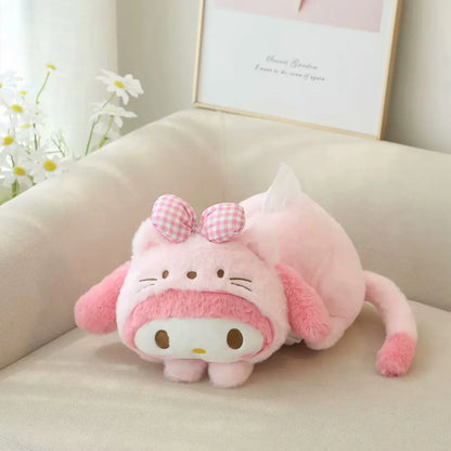 Kawaii Kuromi & My Melody Plush Toy - Soft Cartoon Pillow Cover