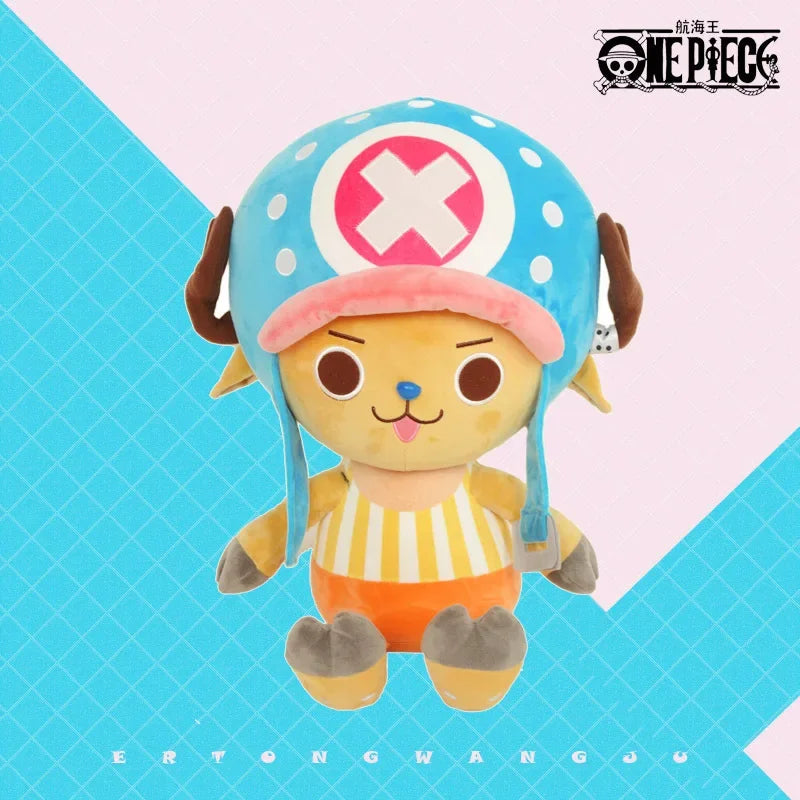 Kawaii One Piece Plush Dolls - Luffy & Chopper Soft Stuffed Toys